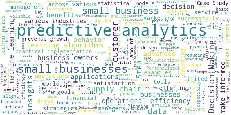 Predictive Analytics for Small Business Decision-Making